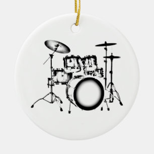 Drums "Drawing" Ceramic Ornament