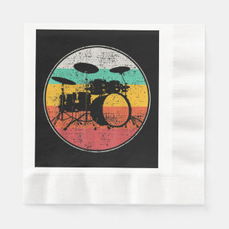 Drums Drummer Band Drumset Retro Vintage Napkin