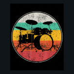 Drums Drummer Band Drumset Retro Vintage Poster<br><div class="desc">Drums Drummer Band Drumset Retro Vintage</div>