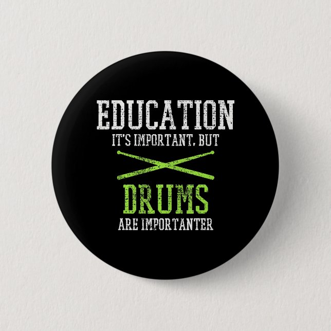 Drums Drummer Drumming Drum Set Drumsticks 2 Inch Round Button (Front)