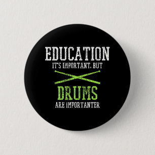 Drums Drummer Drumming Drum Set Drumsticks 2 Inch Round Button