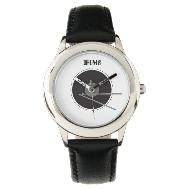 Drums Drummer Percussion Minimal Rock Music Cool Watch (Front)