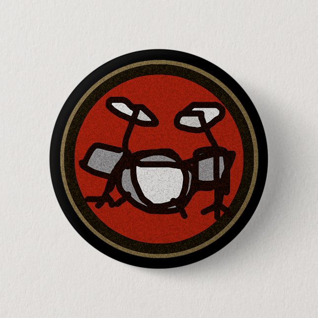 drums, drumming gifts 2 inch round button (Front)