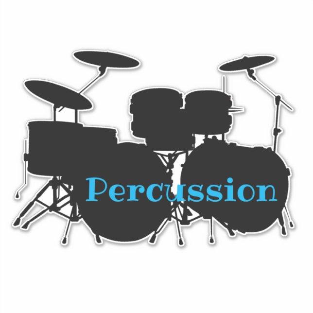 Drums DrumSet Percussion Design Contour Sticker (Front)