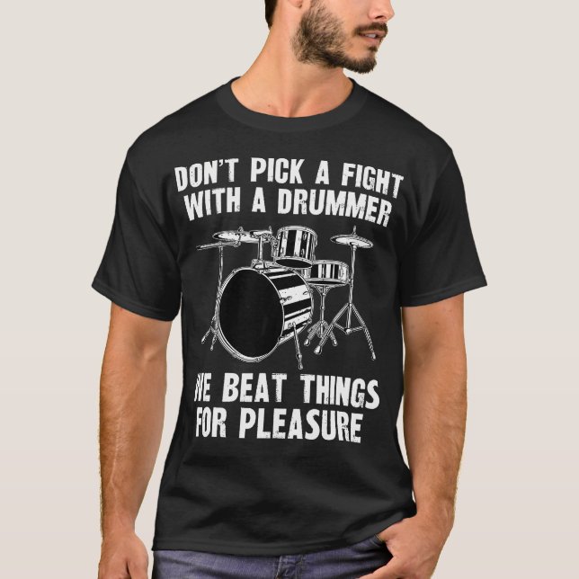 Drums Funny Drummer Drumming Percussionist T-Shirt (Front)