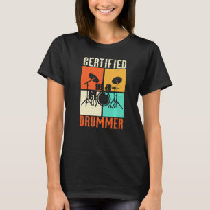 Drums Grunge Drumset Retro Vintage Style Certified T-Shirt
