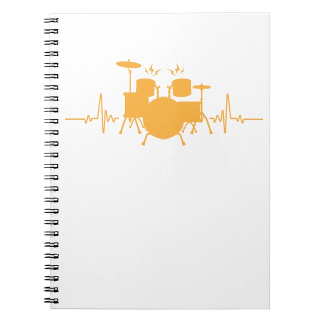 Drums Heartbeat - Funny drummer Notebook (Front)