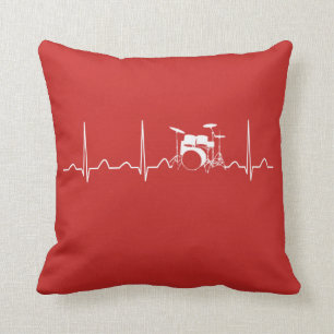 DRUMS HEARTBEAT THROW PILLOW