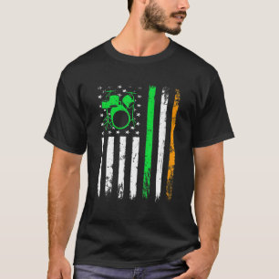 Drums Lover Irish American Flag St Patrick's Day M T-Shirt