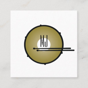 Drums Monogrammed   Drummer Business Card