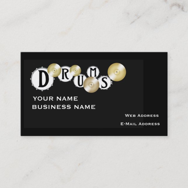 Drums - Music Business Card (Front)