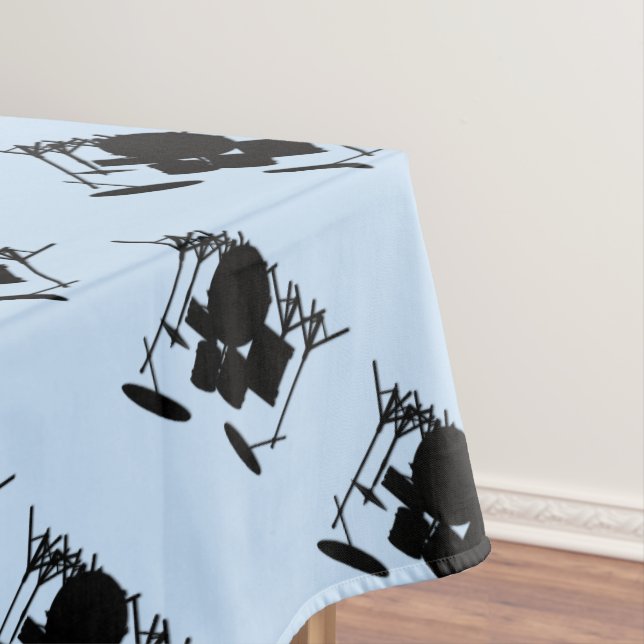 Drums Music Design Blue Tablecloth (In Situ)