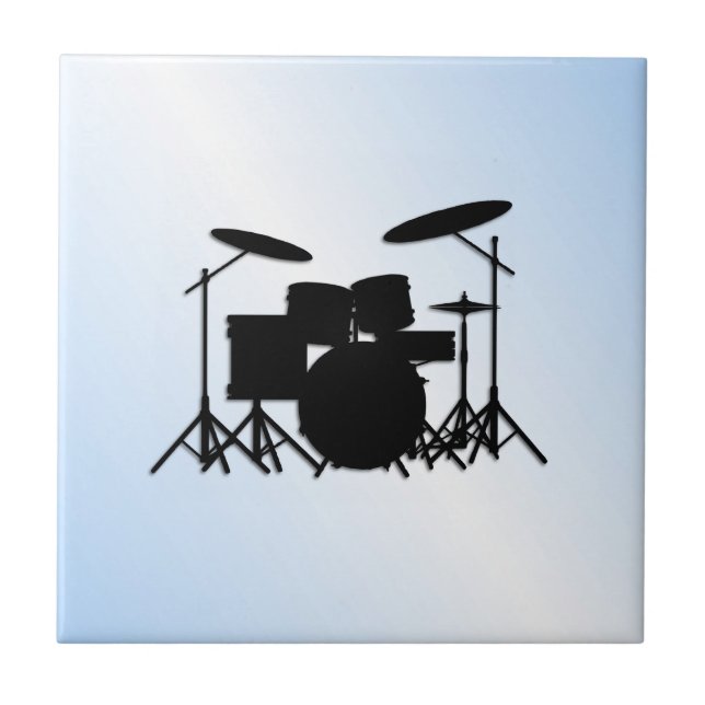 Drums Music Design Blue Tile (Front)