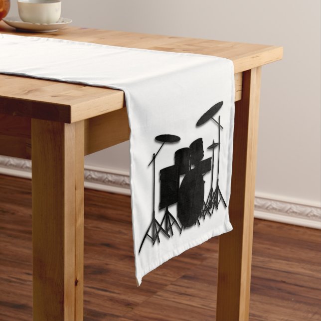 Drums Music Design Short Table Runner (In Situ)
