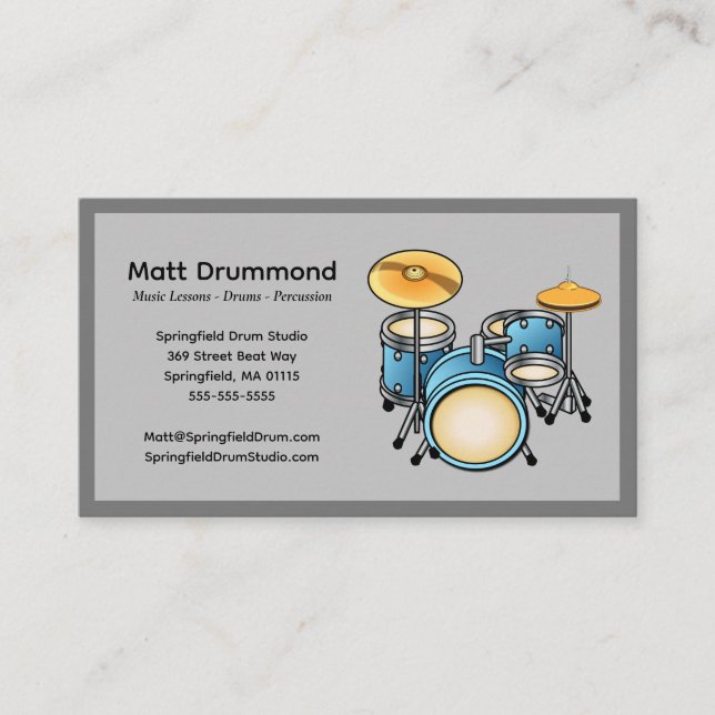 Drums Musique Enseignant Carte de visite | Ensembl (Devant)