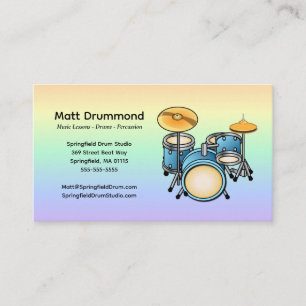 Drums Musique Enseignant Carte de visite Ensembl