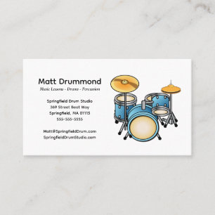 Drums Musique Enseignant Carte de visite Ensembl