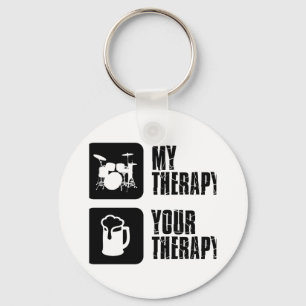 Drums my therapy keychain