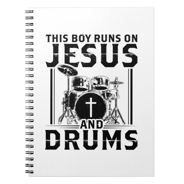 Drums Player | Christian Jesus Band Drummer Gifts Notebook (Front)