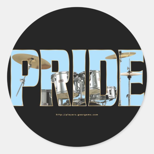 Drums PRIDE Classic Round Sticker (Front)