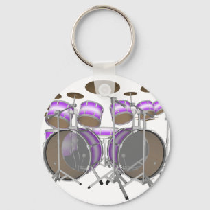 Drums: Purple & White Drum Kit: 3D Model: Keychain