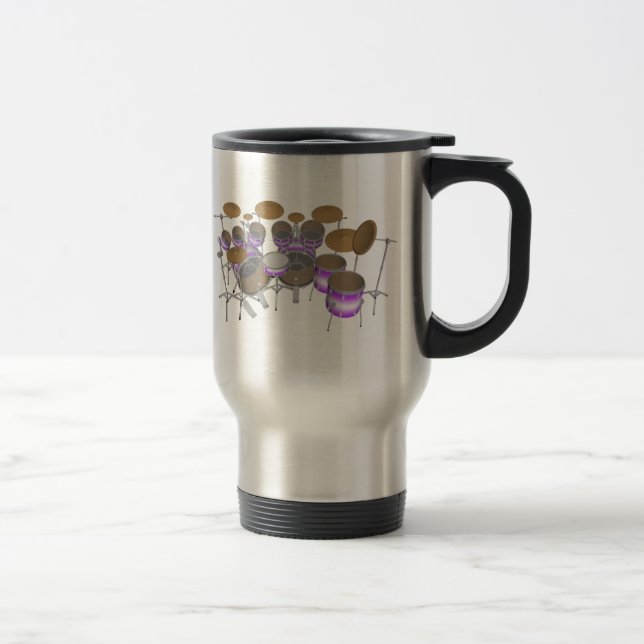 Drums: Purple & White Drum Kit: 3D Model: Mug (Right)