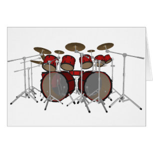 Drums: Red Drum Kit: 3D Model: