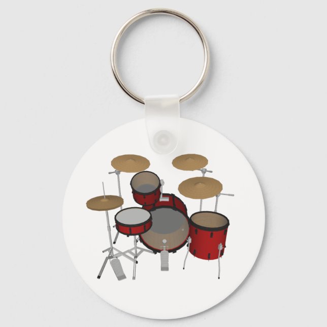 Drums: Red Drum Kit: 3D Model: Keychain (Front)