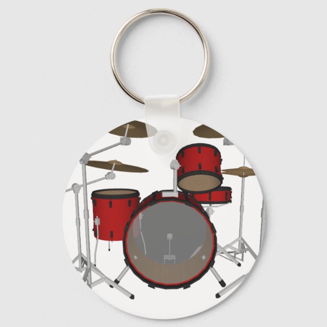 Drums: Red Drum Kit: 3D Model: Keychain (Front)