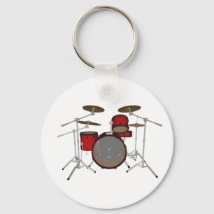 Drums: Red Drum Kit: 3D Model: Keychain