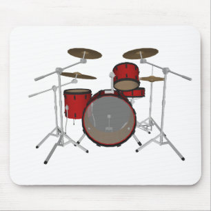 Drums: Red Drum Kit: 3D Model: Mouse Pad