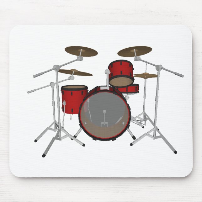 Drums: Red Drum Kit: 3D Model: Mouse Pad (Front)
