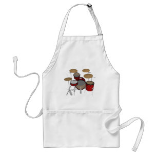 Drums: Red Drum Kit: 3D Model: Standard Apron