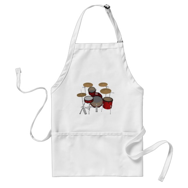 Drums: Red Drum Kit: 3D Model: Standard Apron (Front)