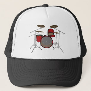 Drums: Red Drum Kit: 3D Model: Trucker Hat