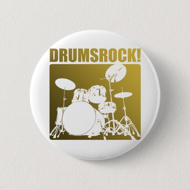 Drums Rocks! 2 Inch Round Button (Front)
