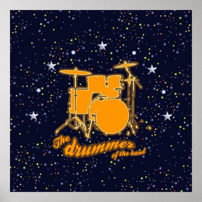 drums & starry night sky poster (Front)