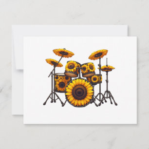 Drums Sunflower Flower Musician Music Floral