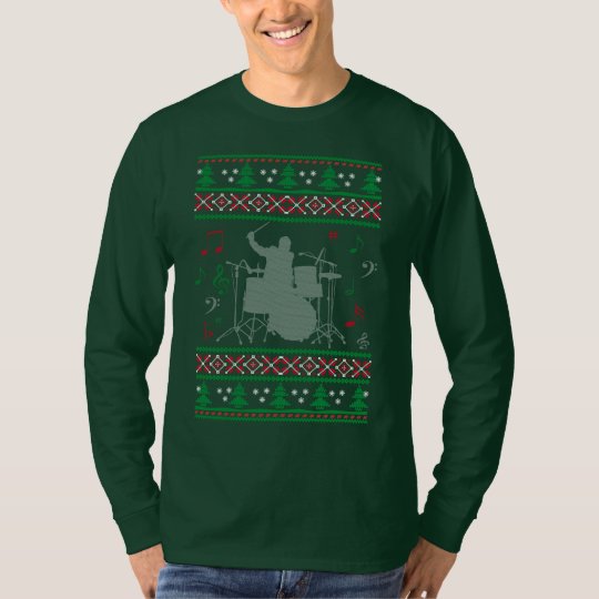 Drums Ugly Christmas T-Shirt