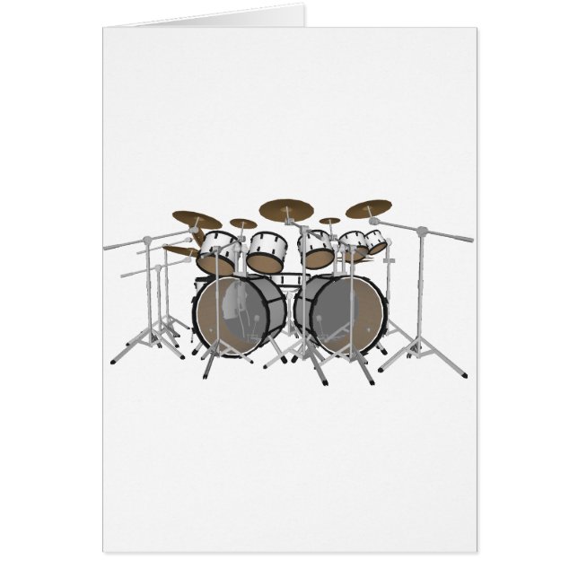 Drums: White Drum Kit: 3D Model: (Front)