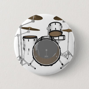 Drums: White Drum Kit: 3D Model: 2 Inch Round Button