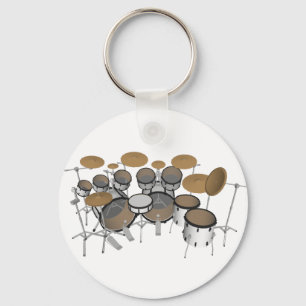 Drums: White Drum Kit: 3D Model: Keychain