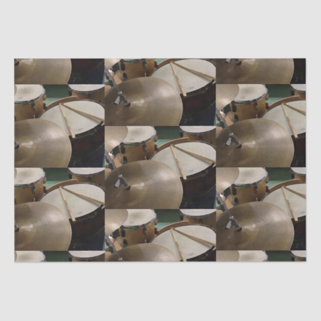 Drumset cymbals and sticks tissue paper (Front)