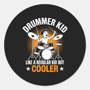 Drumset Drums Lover Percussionist Drummer Kid Drum Classic Round Sticker