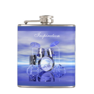 Drumset Musician's Inspiration Personalized Flask