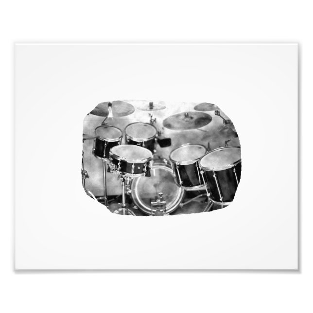 Drumset noir et blanc conception de la photo (Devant)