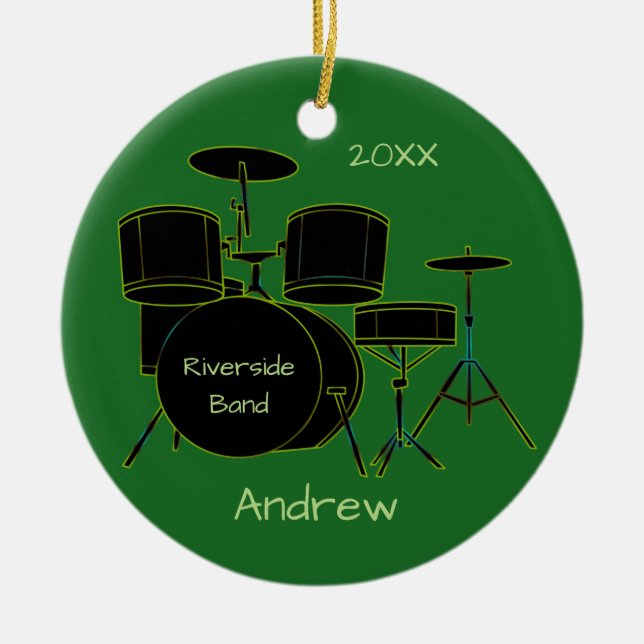 Drumset Personalized Ornament (Front)