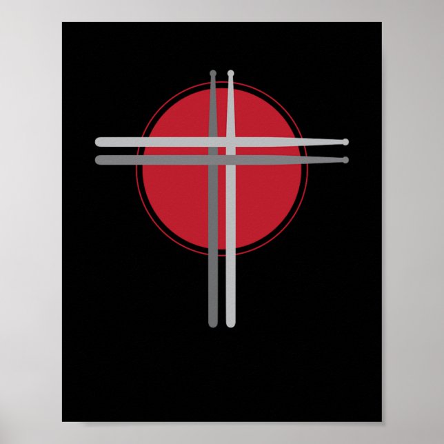 Drumsticks Cross Drummer Drums Poster (Front)