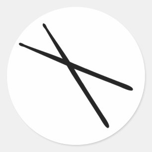 drumsticks icon classic round sticker