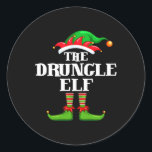 Druncle Elf Matching Family Group Christmas Party  Classic Round Sticker<br><div class="desc">Druncle Elf Matching Family Group Christmas Party Pyjamas</div>